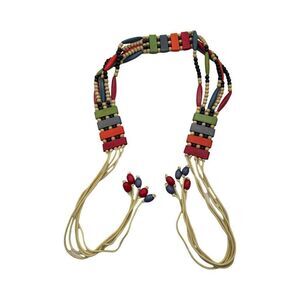 Wooden Bead & Cord Belt Statement Belt One‎ Size Boho Style